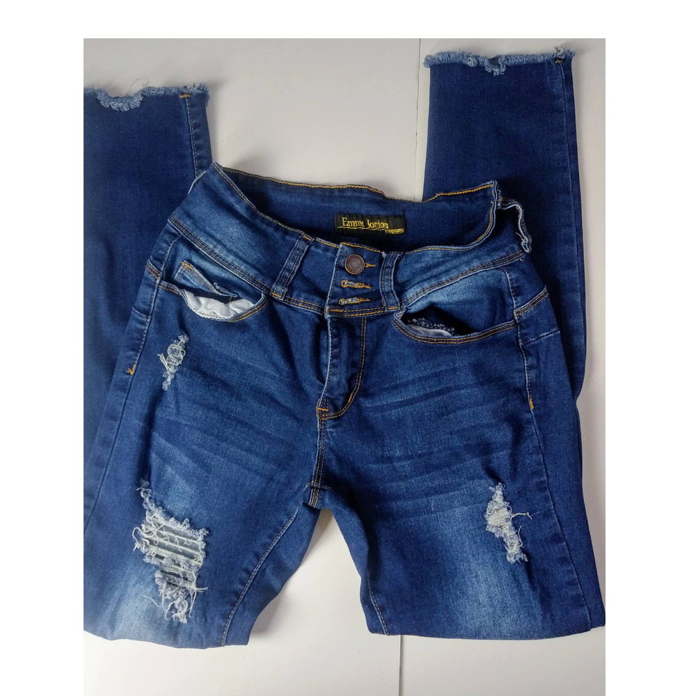 Emme Jordan Denim Women's Destroyed Jeans 5 blue